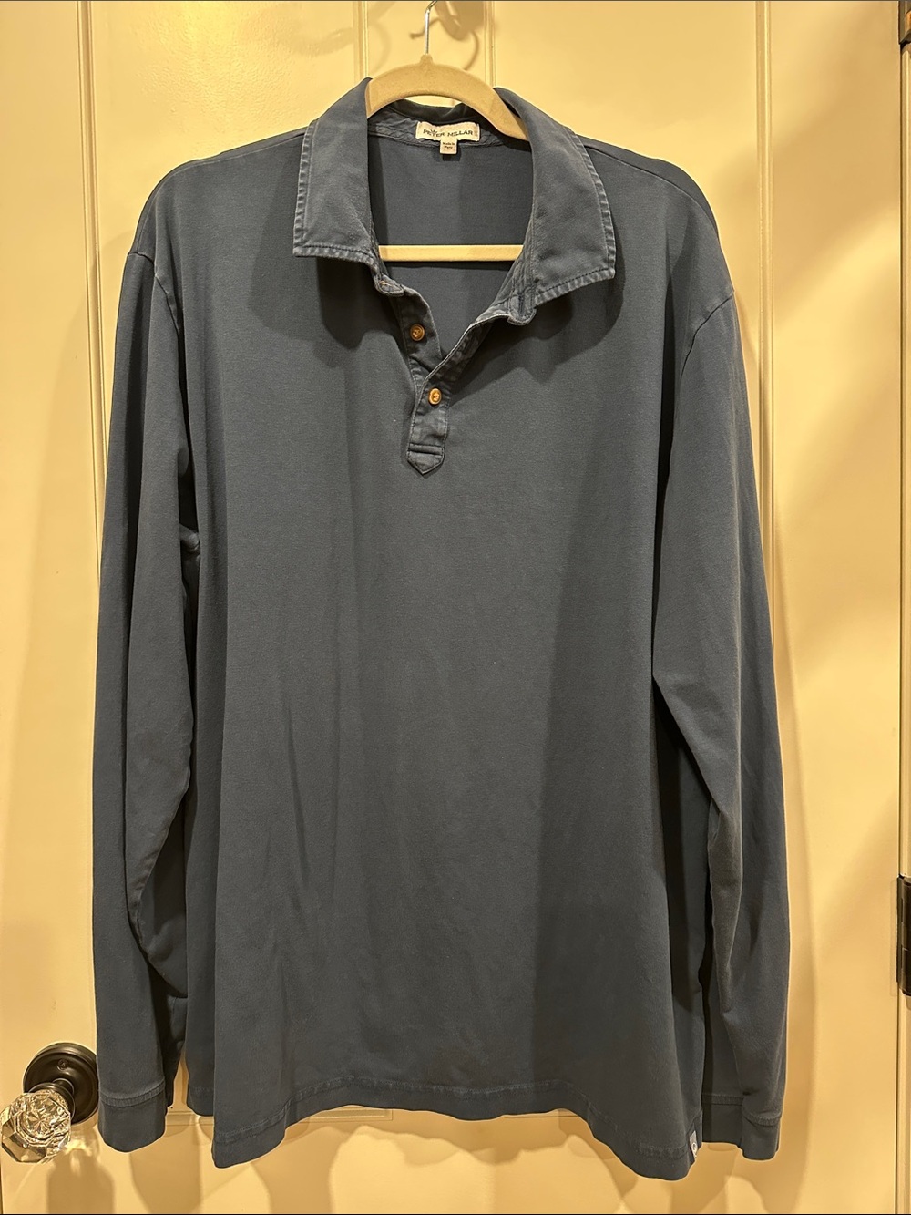 Peter Millar Men's Long-Sleeve Polo - Blue